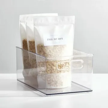 mDesign Deep Plastic Kitchen Storage Bins, 8 Pack, Clear