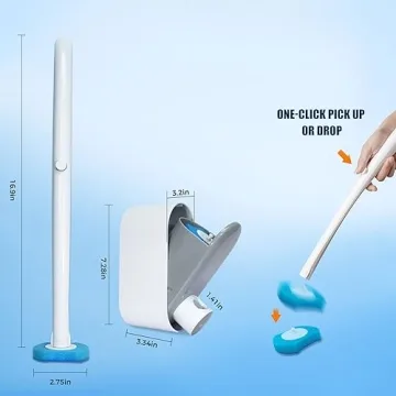 Hisucbetter Disposable Toilet Brush Set with 16 Refills