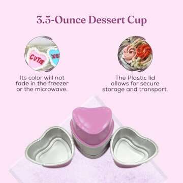KitchenDance Disposable Aluminum Mini Heart Shaped Cake Pan with Lid - 3.5 Ounce, Pink