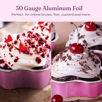 KitchenDance Disposable Aluminum Mini Heart Shaped Cake Pan with Lid - 3.5 Ounce, Pink