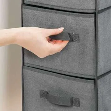 mDesign Hanging Storage Organizer with 3 Drawers and 3 Shelves