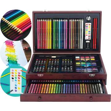 Art 101 142 Pc Doodle & Color Set - Premium Art Supplies in Carrying Case