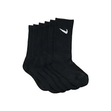 Nike Kids Cushioned Crew Socks, 6 Pairs, Sock Size 5-7, Shoe Size 10C - 3 Year Old