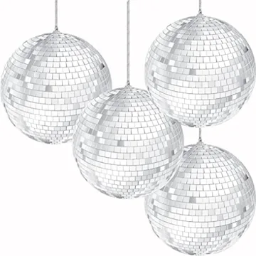 Transform Your Party with Dreidel Company Silver Mirror Disco Balls 4" - Perfect for Decoration!