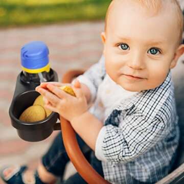 liuliuby Stroller Snack Tray with Cup Holder Accessory- Universal Stroller Accessories for Baby & To...