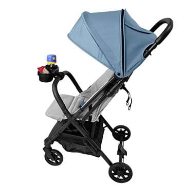 liuliuby Stroller Snack Tray with Cup Holder Accessory- Universal Stroller Accessories for Baby & Toddler - Snack and Drink Organizer with Non-Slip Silicon Arm Grip for Belly Bar, Frames and More