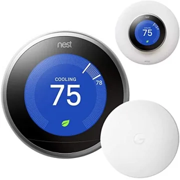 Google Nest Smart Thermostat 3rd Gen with Sensor & Wall Plate - Stainless Steel