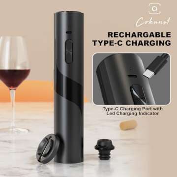 COKUNST Electric Wine Opener with Vacuum Pump - Ultimate Gift for Wine Lovers