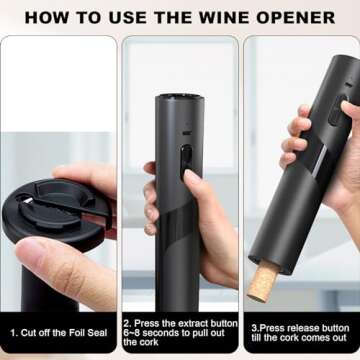 COKUNST Electric Wine Opener with Vacuum Pump, Gift Kit