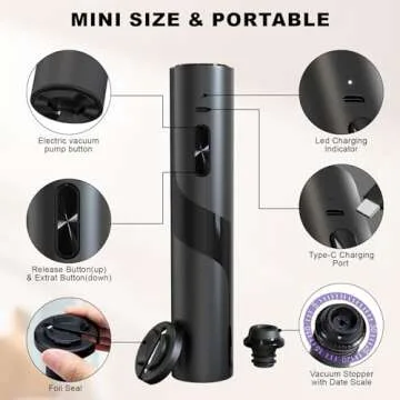 COKUNST Electric Wine Opener with Vacuum Pump, Gift Kit