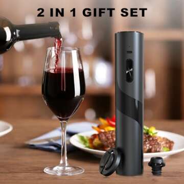 COKUNST Electric Wine Opener with Vacuum Pump, Gift Kit