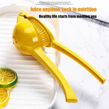 Premium Quality Metal Lemon Squeezer, Lime Juice Press, Manual Press Citrus Juicer For Squeeze The Freshest Juice - Yellow (A-Yellow)