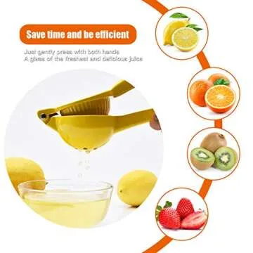 Premium Quality Metal Lemon Squeezer, Lime Juice Press, Manual Press Citrus Juicer For Squeeze The Freshest Juice - Yellow (A-Yellow)