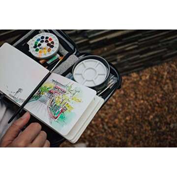 Etchr A6 Landscape Sketchbook - Hot Press Mixed Media 100% Cotton Sketchbook - Hardcover Drawing Book - Hardcover Sketchbook 4.1”x5.8 with 52 Pages - Sketch Pad with Customizable Cover