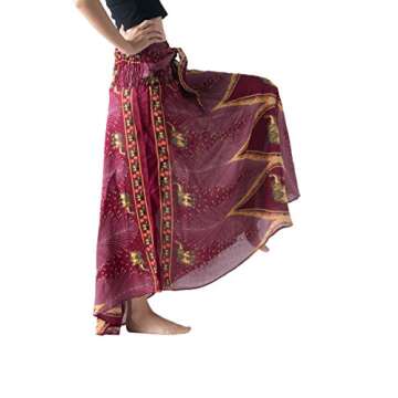B BANGKOK PANTS Women's Hippie Long Skirt Elephant Print