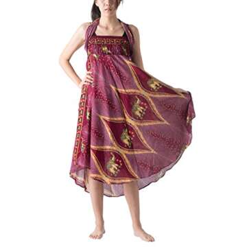 B BANGKOK PANTS Women's Hippie Long Skirt Elephant Print