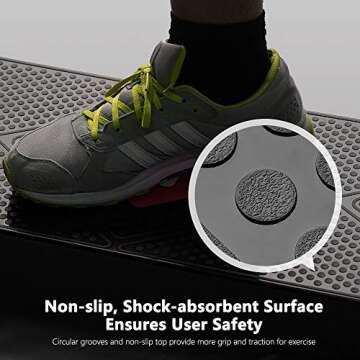 GYMMAGE Adjustable Workout Aerobic Stepper, Aerobic Exercise Step Platform with 2 Risers, Exercise S...