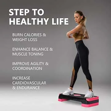 GYMMAGE Adjustable Aerobic Stepper for All Fitness Levels