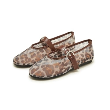 Stylish ATBELL Leopard Mesh Ballet Flats for Women