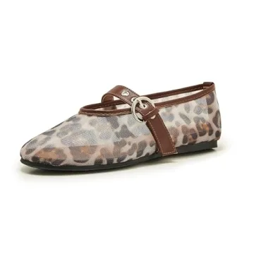 Stylish ATBELL Leopard Mesh Ballet Flats for Women