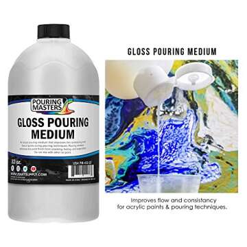 U.S. Art Supply Professional Gloss Pouring Effects Medium, 32 oz. (Quart) Bottle - Improves Flow Con...