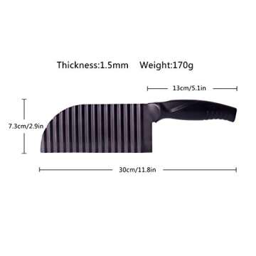 LaLiHa Crinkle Cutter Garnishing Knife for dough, French Fry Potato Cutter Stainless Steel Zig Zag G...