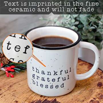Thankful Grateful Blessed Mug - Perfect Inspirational Gift