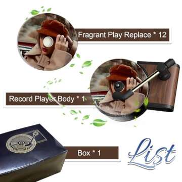 YRH Record Player Air Freshener Car Vent Clip