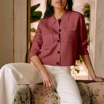 Senllen Cropped Cardigan for Women - Stylish Layering