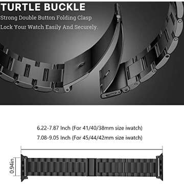 EPULY Metal Band Compatible with Apple Watch Band 49mm 46mm 45mm 44mm 42mm 41mm 40mm 38mm Men & Wome...