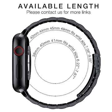 EPULY Metal Band Compatible with Apple Watch Band 49mm 46mm 45mm 44mm 42mm 41mm 40mm 38mm Men & Women, Business Stainless Steel Strap for iWatch Bands Ultra 2, SE, Ultra Series 9 8 7 6 5 4 3 2 1