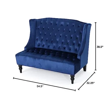 Christopher Knight Home Leora Velvet Wingback Loveseat