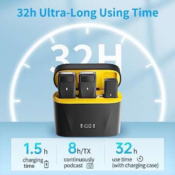 PILSAMAS Mini Wireless Lapel Lavalier Microphone for Android, iPhone 15 16 Pro Max - 2 Pack, 32H Battery, Noise Canceling - USB C Microphone, Clip On iPhone Microphone for Video Recording, Streaming