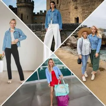 LONGBIDA Women's Jean Jacket Frayed Washed Button Up Cropped Denim Jacket With Pockets(Light Blue,S)