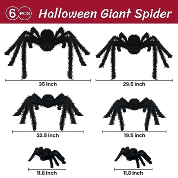 Giant Halloween Spiders Outdoor Decor Scary Bendable Legs