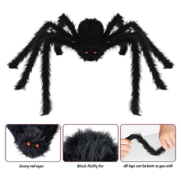Giant Halloween Spiders Outdoor Decor Scary Bendable Legs