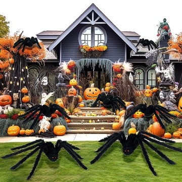 Giant Halloween Spiders Outdoor Decor Scary Bendable Legs
