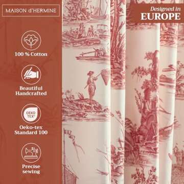 Maison d' Hermine 100% Cotton Curtain - 50"x108" Charcoal Decorative Curtain - Aesthetic Curtains fo...