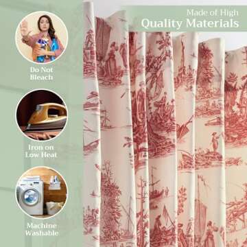 Maison d' Hermine 100% Cotton Curtain - 50"x108" Charcoal Decorative Curtain - Aesthetic Curtains for Farmhouse, Kitchen & Bedroom - for Spring & Summer - Calais Collection