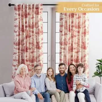 Maison d' Hermine 100% Cotton Curtain - 50"x108" Charcoal Decorative Curtain - Aesthetic Curtains for Farmhouse, Kitchen & Bedroom - for Spring & Summer - Calais Collection