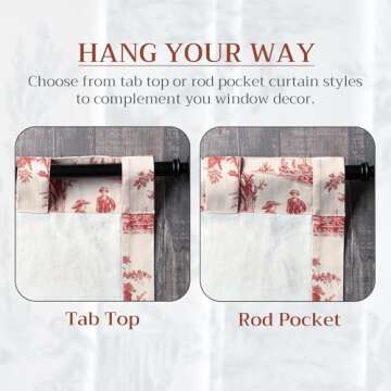 Maison d' Hermine 100% Cotton Curtain - 50"x108" Charcoal Decorative Curtain - Aesthetic Curtains for Farmhouse, Kitchen & Bedroom - for Spring & Summer - Calais Collection