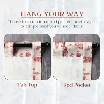 Maison d' Hermine 100% Cotton Curtain - 50"x108" Charcoal Decorative Curtain - Aesthetic Curtains for Farmhouse, Kitchen & Bedroom - for Spring & Summer - Calais Collection