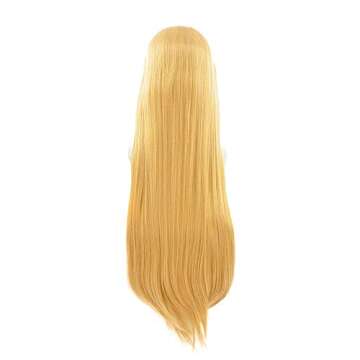 miccostumes Women's Princess Gold Long Braided Cosplay Wig With Elf Ear(One Size, Gold)