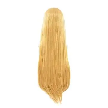 miccostumes Women's Princess Gold Long Braided Cosplay Wig With Elf Ear(One Size, Gold)