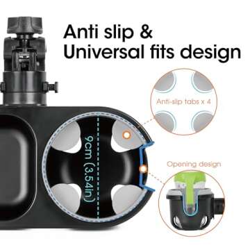 LUFFCABO Universal Snack Tray for Stroller with Stroller Cup Holder, Universal Stroller Snack Tray with Cup Holder, Stroller Tray Attachment and Snack Tray for Stroller As Stroller Accessories