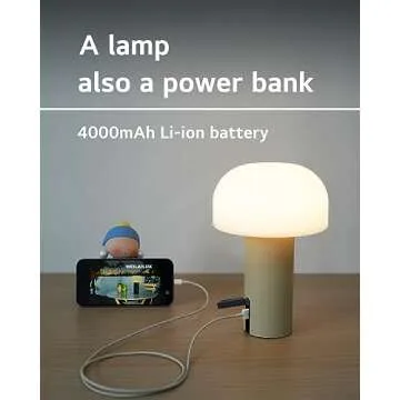 Cordless Mushroom Table Lamp - Rechargeable & Waterproof