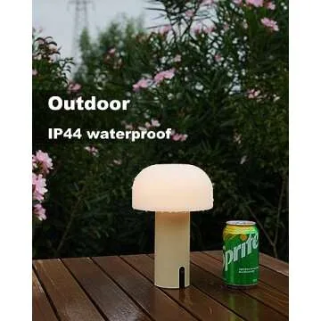 Cordless Mushroom Table Lamp - Rechargeable & Waterproof
