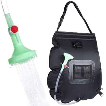 VIGLT Portable Shower Bag for Camping 5 gallons/20L Solar Shower Bag for Outdoor Traveling Hiking Su...