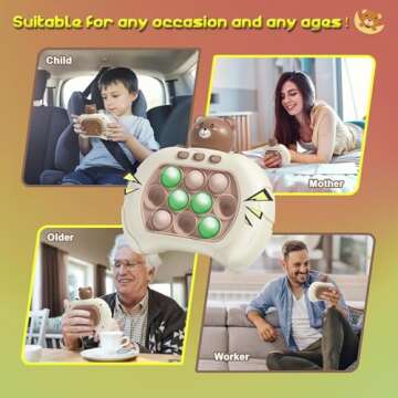 Fast Push Bubble Game Machine, Daleo Quick Push Pop Game Fidget Toys for Ages 8-13 Kids, Handheld Pop Light Up Push It Toy for Boys and Girls