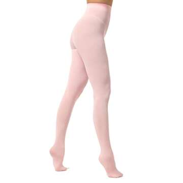 EVERSWE Women's 80 Den Soft Opaque Tights, Women's Tights (Large/X-Large, Pink)